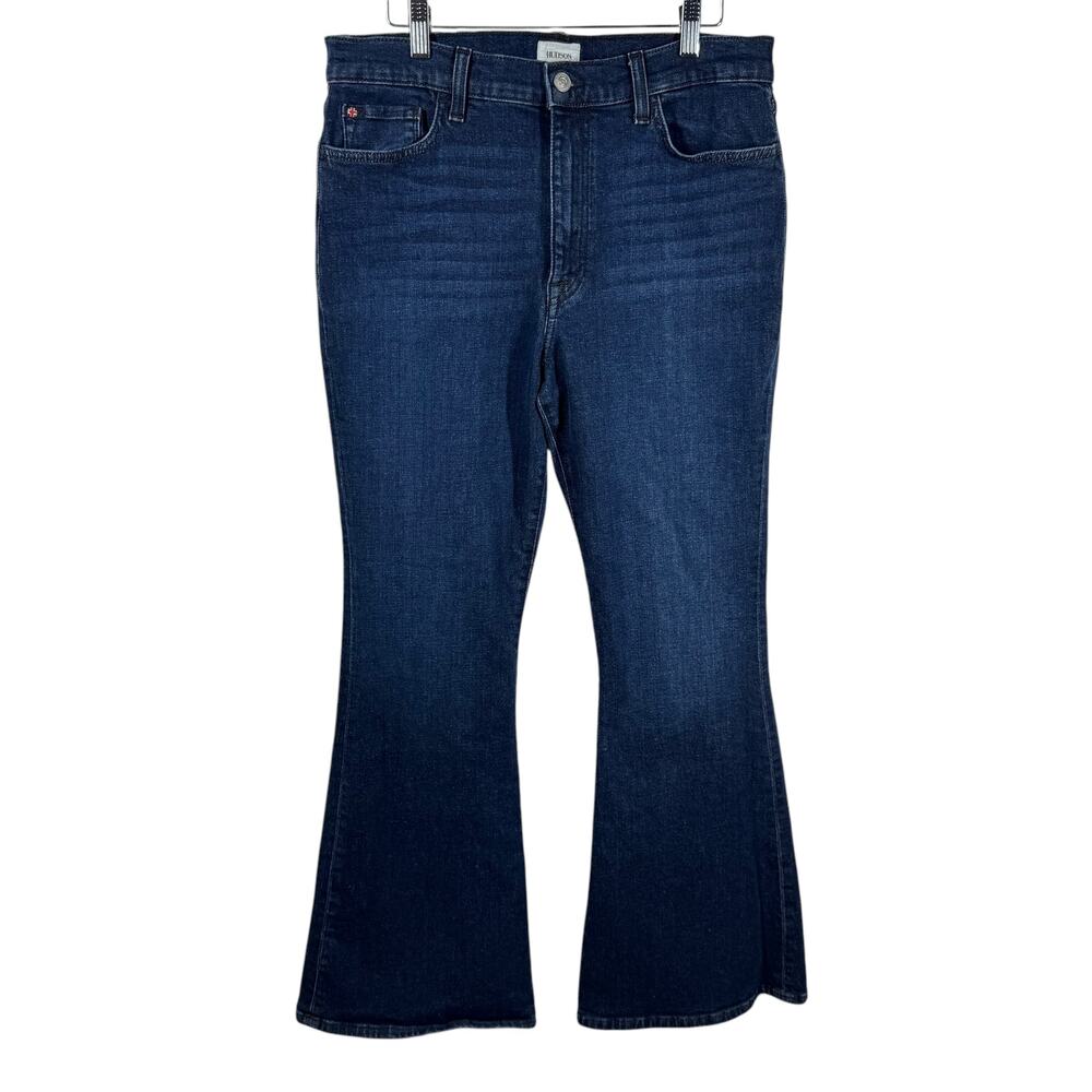 Hudson Heidi High Rise btw Jeans Women 32 Blue Dark Wash Flare Western Plus Size